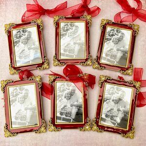 Aaron Brothers Festive Photo Ornament 2x3 - Lot of 6